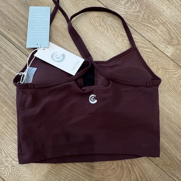 NWT JOHNNY WAS CALME Burgundy Strappy CROP sports Bra - Picture 3 of 8